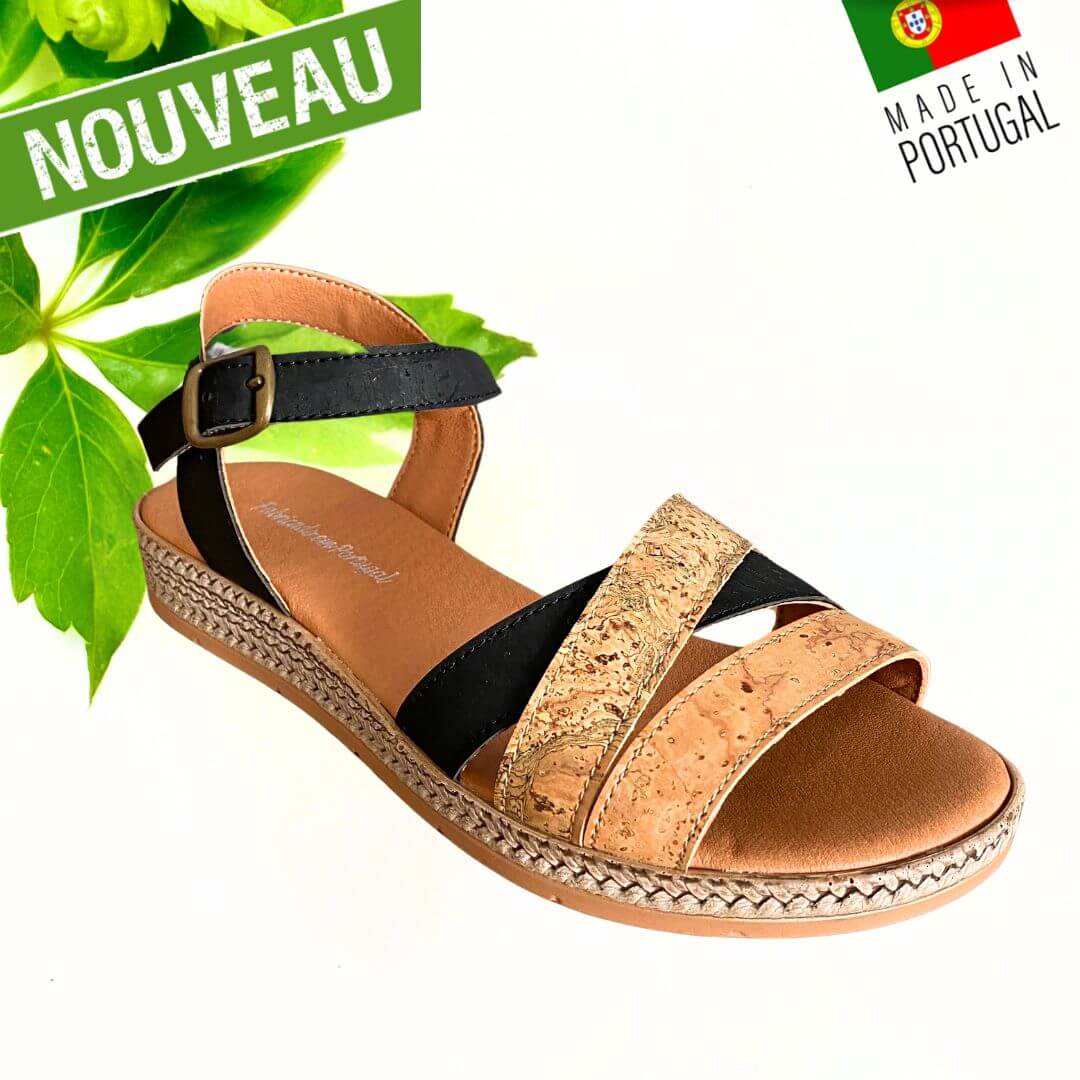 claquette vegan liege - claquette vegan femme - claquettes vegan femme - sandale vegan femme - sandales vegan femme - sandales made in France - sandales made in Portugal - Sandales cuir végétal - sandale en liège - sandales en liège - montado - sandales montado - chaussure montado - montado portugal