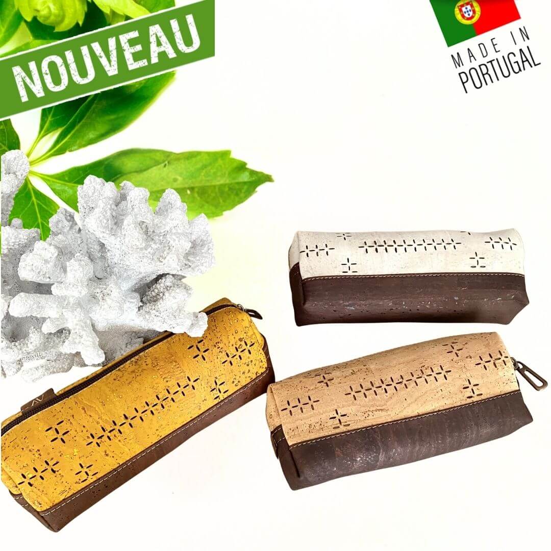 trousse en liège - trousse en liege - pochette en liège - pochette en liege - trousse école - trousse vegan école - trousse enfant vegan - trousse écolier vegan liege - trousse écolier cuir végétal - trousse écolier liege naturel