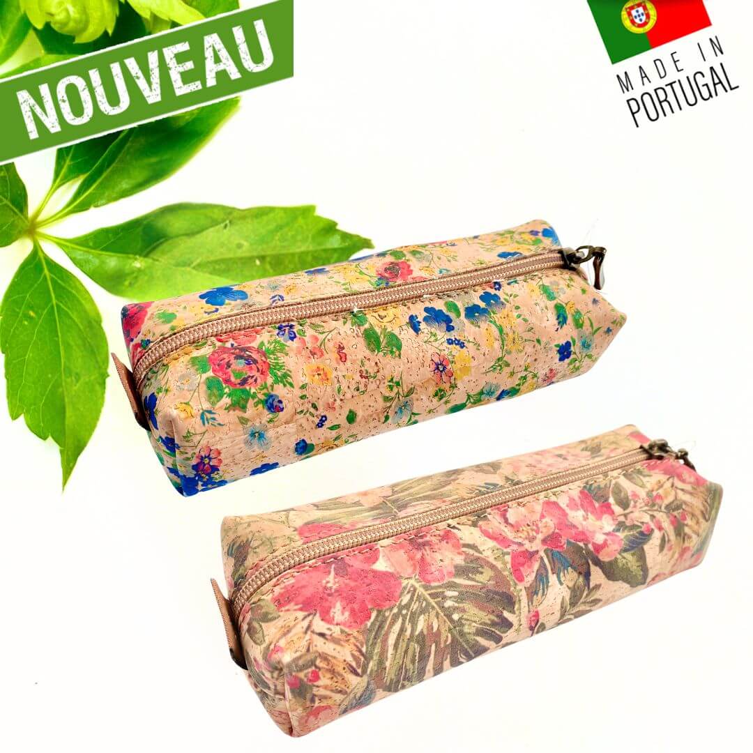 trousse en liège - trousse en liege - pochette en liège - pochette en liege - trousse école - trousse vegan école - trousse enfant vegan - trousse écolier vegan liege - trousse écolier cuir végétal - trousse écolier liege naturel