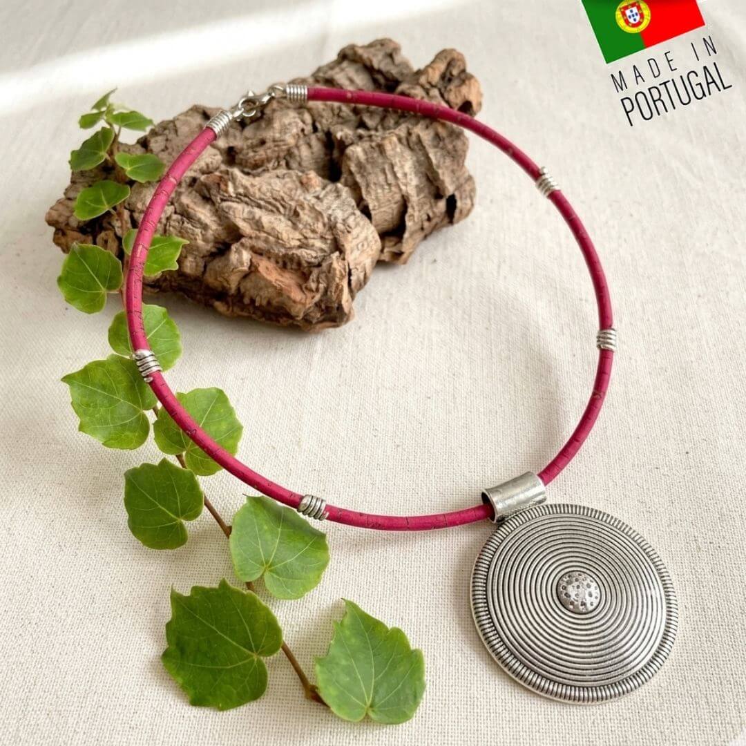 Collier hypnose en liège rose pour fête des mères 2026