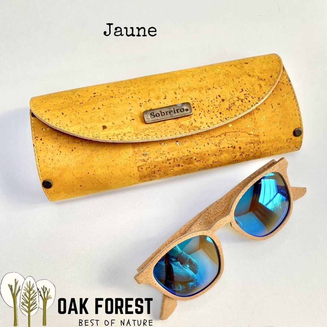 étui lunettes écologique vegan design naturel jaune