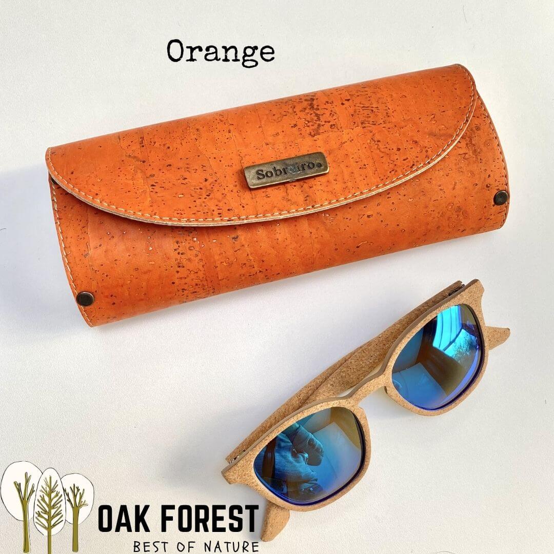 étui lunettes liège artisanal portugal classique orange