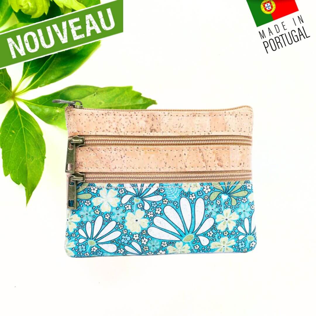 porte monnaie liege portugal - porte monnaie liège Portugal - Porte-monnaie en liège - porte-monnaie en liege - porte monnaie femme - port monnaie fleuri femme - porte monnaie femme vegan - porte monnaie cuir végétal - porte monnaie vegan flower - idée cadeaux femme - pochette en liège vegan - trousse en liège vegan - made in portugal - made in France
