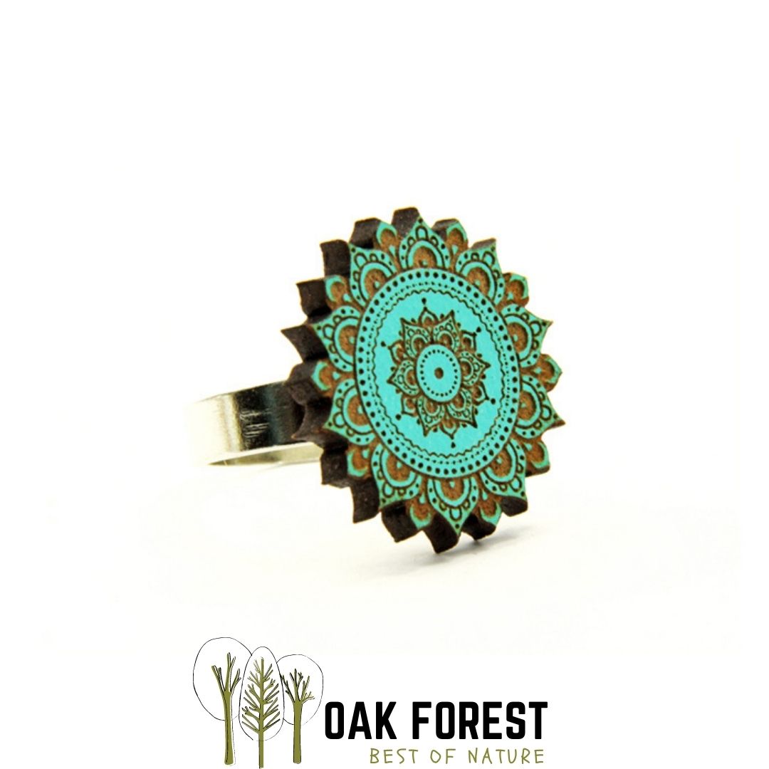 bijou vegan - bague liege portugal - bague vean en liege- bijoux en liège - bague végétal - bague fantaisie pas cher - bague femme vegan - bague en bois de liège - bague mandala - bague ethnique femme - bague spirituelle - bague turquoise