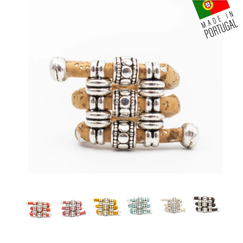 Bague en liège artisanal "Serpentin"