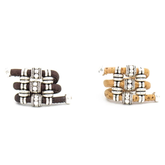 Bague en liège artisanal "Serpentin"