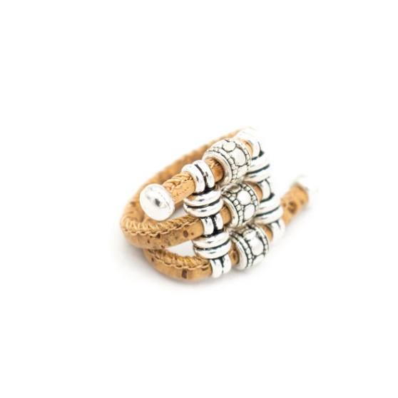 Bague en liège artisanal "Serpentin"