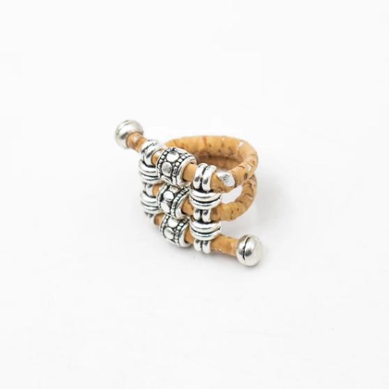 Bague en liège artisanal "Serpentin"