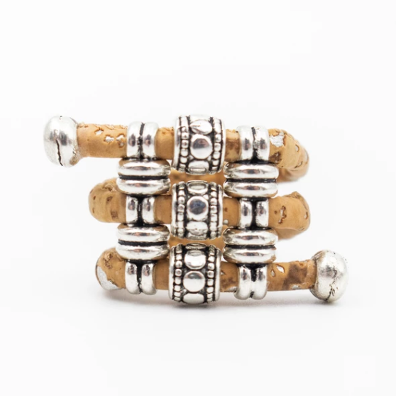 Bague en liège artisanal "Serpentin"