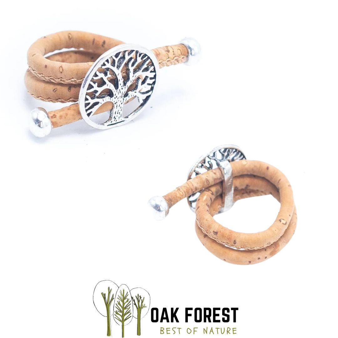 bague liege femme portugal - bague vegan en liege - bague femme vegan - bague artisanale en liege - bague cuir végétal - bague pas cher -idée cadeau femme - bague été 2022 - bague arbre de vie - bague spirituelle