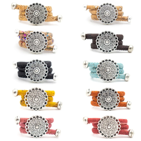 Bague en liège artisanal "Rosace"