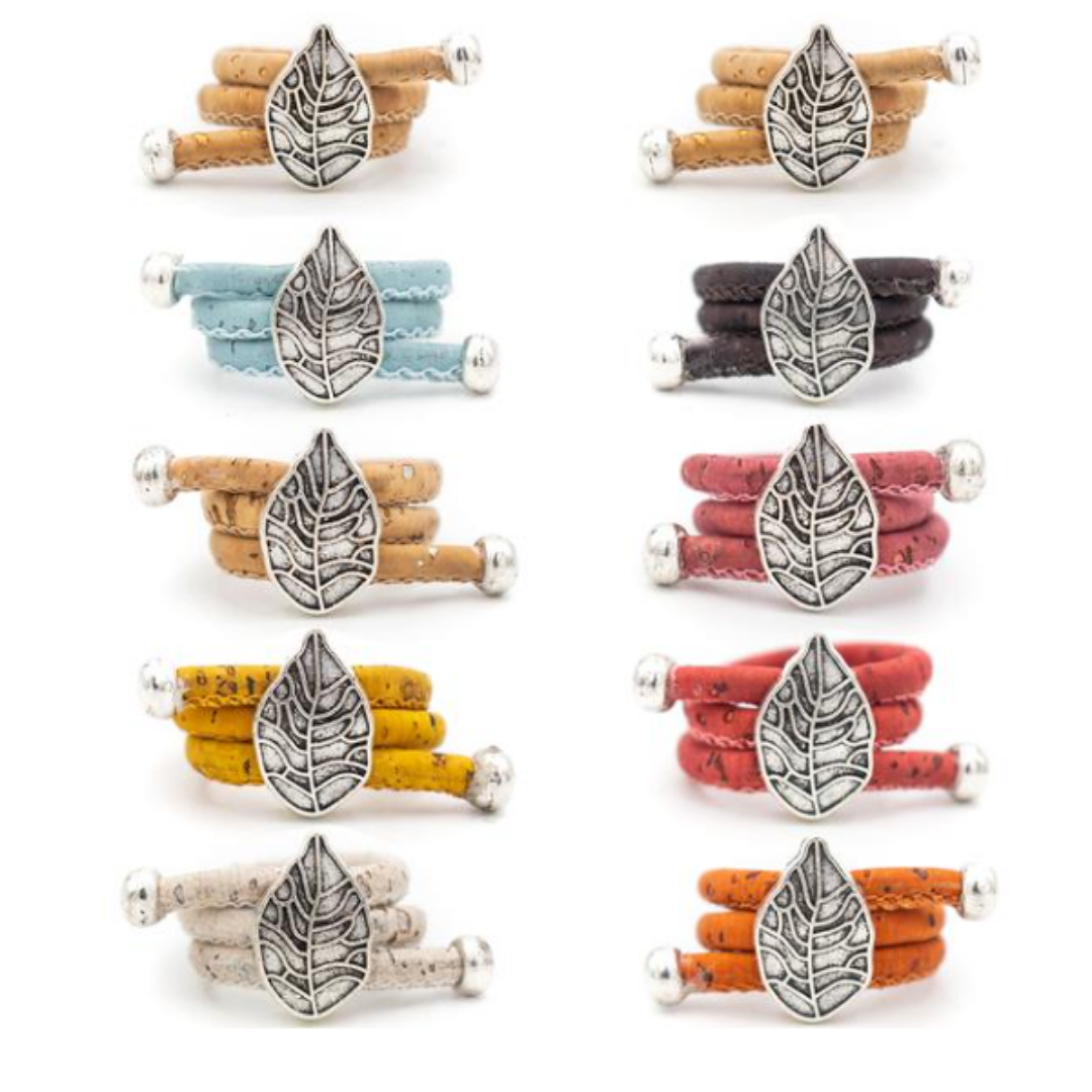 Bague en liège artisanal "Feuille"