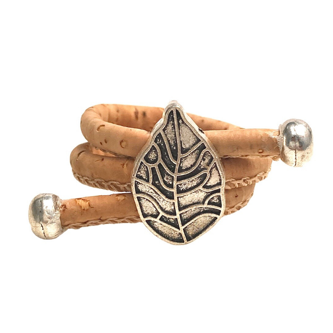 Bague en liège artisanal "Feuille"