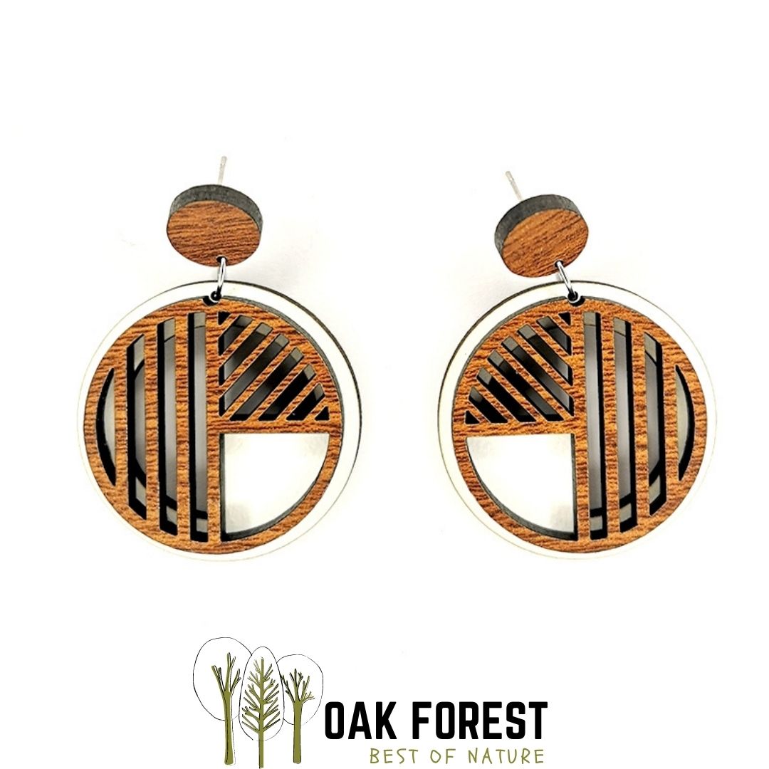 Boucles d'oreilles en bois de liège "Vintage"