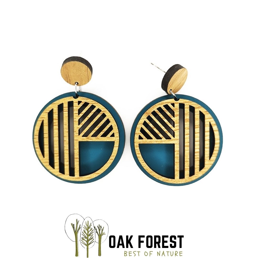 Boucles d'oreilles en bois de liège "Vintage"