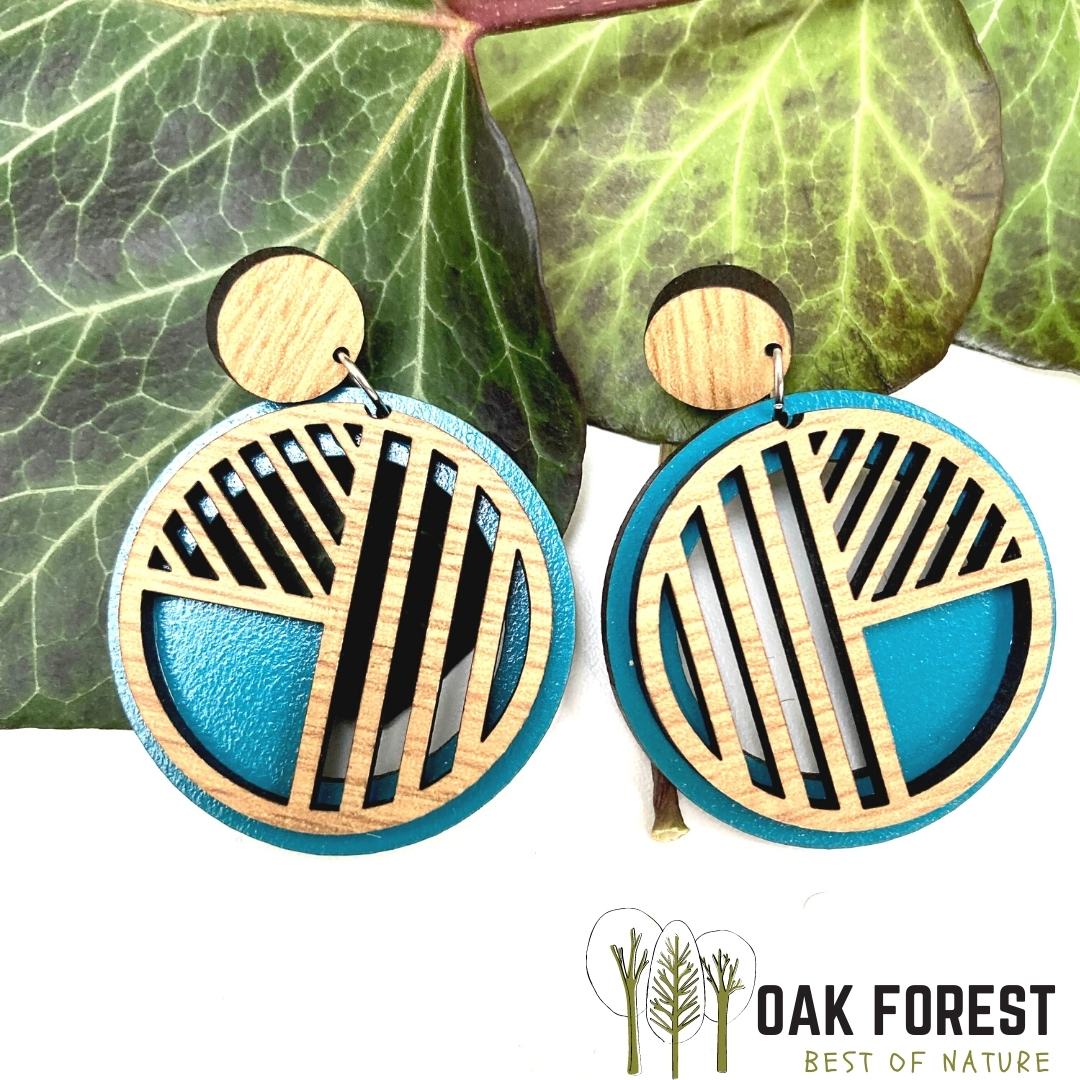 Boucles d'oreilles en bois de liège "Vintage"