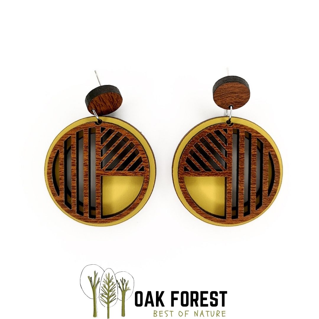 Boucles d'oreilles en bois de liège "Vintage"