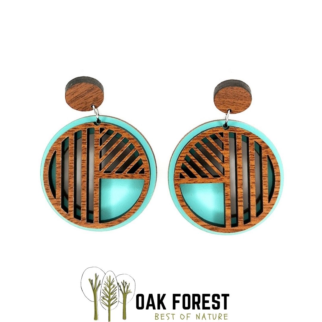 Boucles d'oreilles en bois de liège "Vintage"