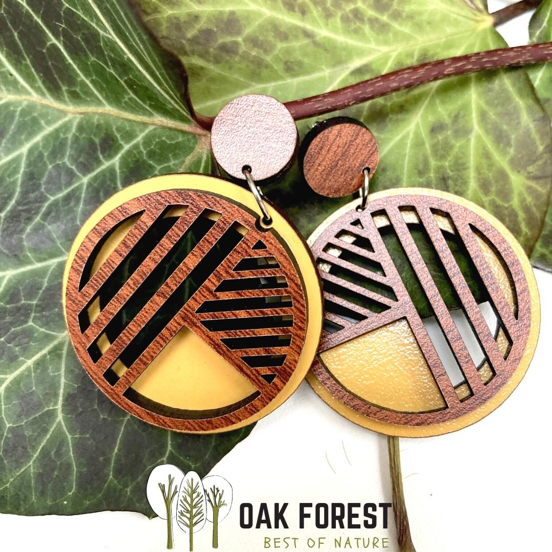 Boucles d'oreilles en bois de liège "Vintage"