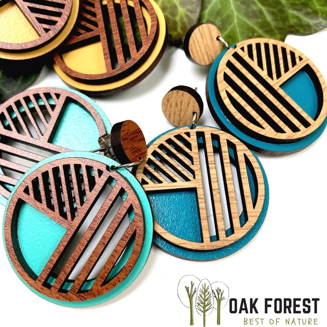 Boucles d'oreilles en bois de liège "Vintage"