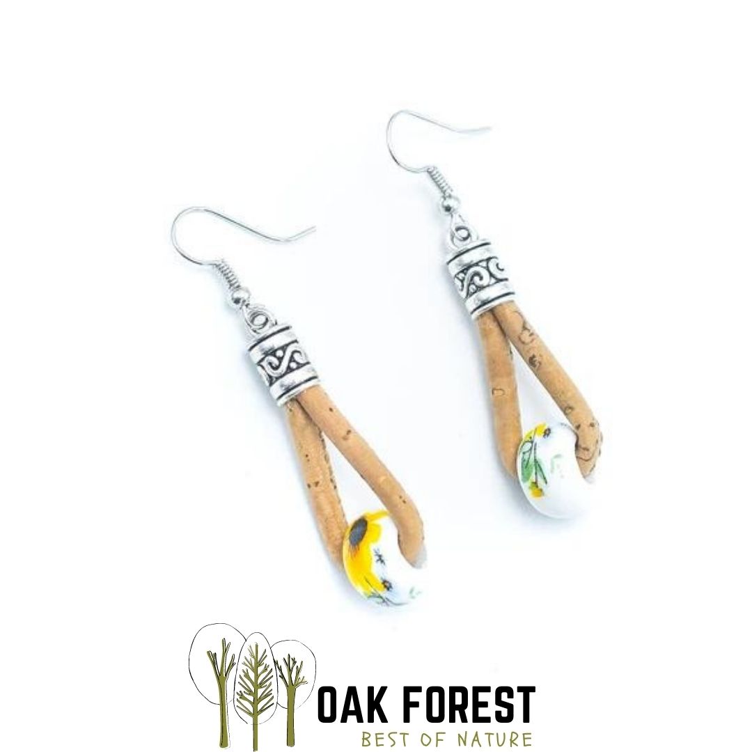 Boucles d'oreilles en liège "Girasol"