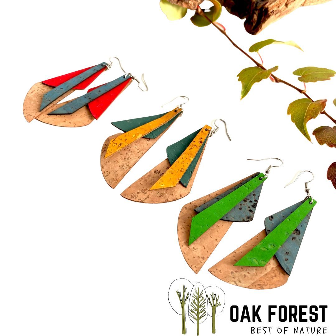 boucles d'oreilles femme liege - boucles d'oreilles fleurs - boucles d'oreille portugal - boucle d'oreille femme légère - boucles d'oreille orange - boucles d'oreilles originales