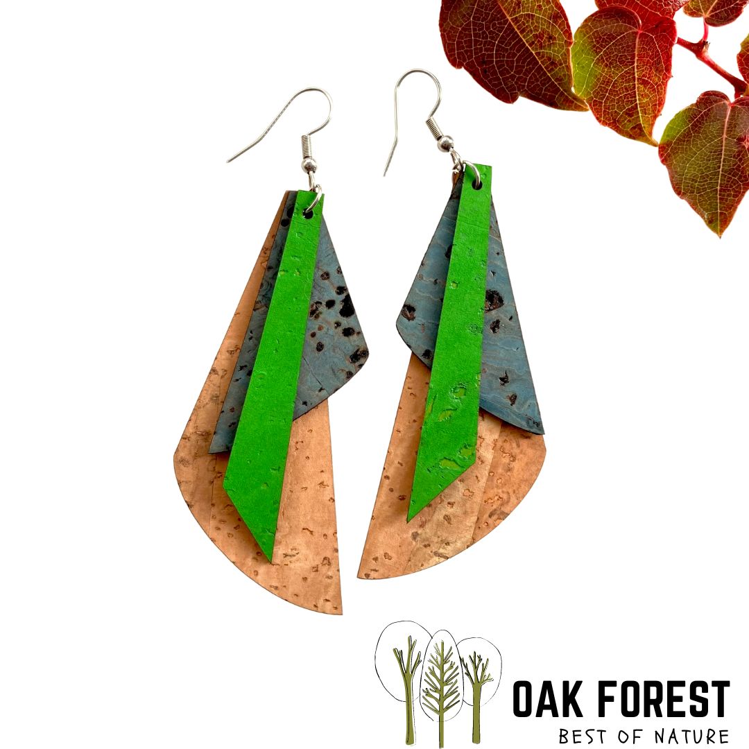 boucles d'oreilles femme liege - boucles d'oreilles fleurs - boucles d'oreille portugal - boucle d'oreille femme légère - boucles d'oreille orange - boucles d'oreilles originales