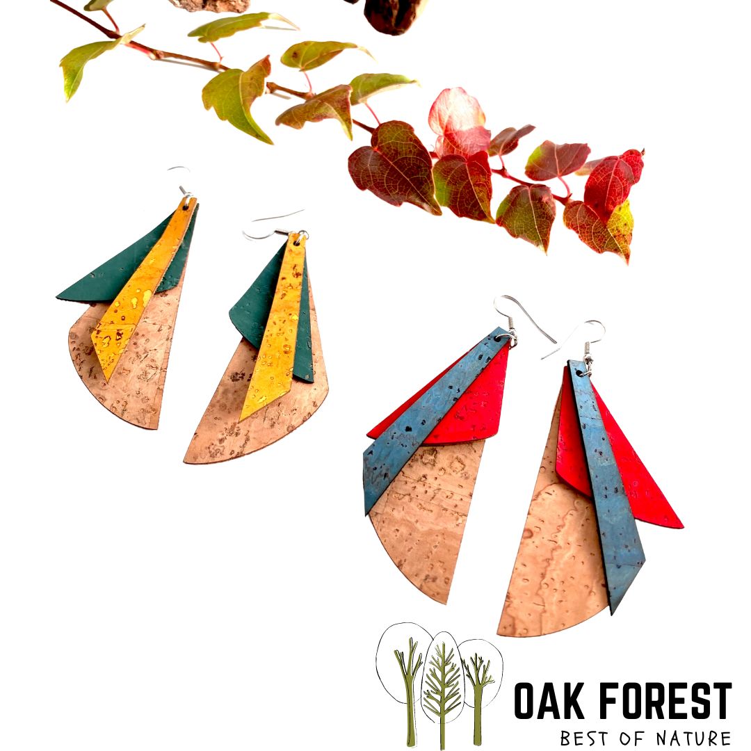 boucles d'oreilles femme liege - boucles d'oreilles fleurs - boucles d'oreille portugal - boucle d'oreille femme légère - boucles d'oreille orange - boucles d'oreilles originales