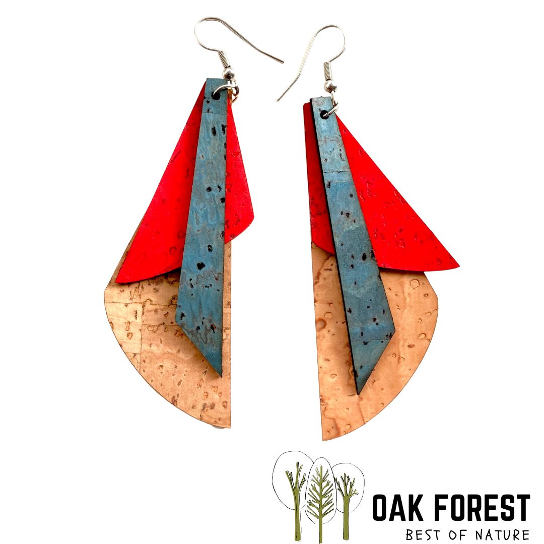 boucles d'oreilles femme liege - boucles d'oreilles fleurs - boucles d'oreille portugal - boucle d'oreille femme légère - boucles d'oreille orange - boucles d'oreilles originales