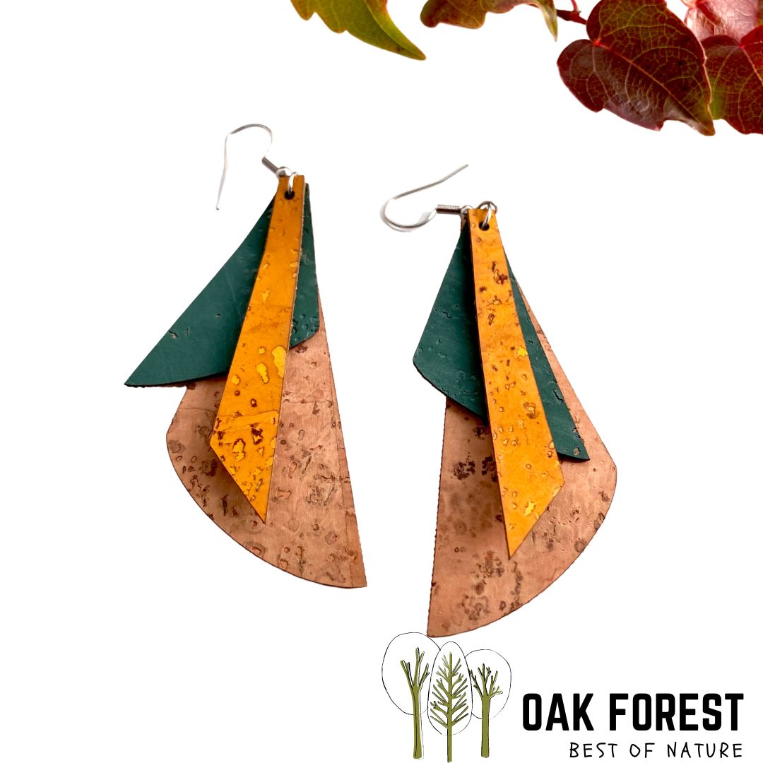 boucles d'oreilles femme liege - boucles d'oreilles fleurs - boucles d'oreille portugal - boucle d'oreille femme légère - boucles d'oreille orange - boucles d'oreilles originales