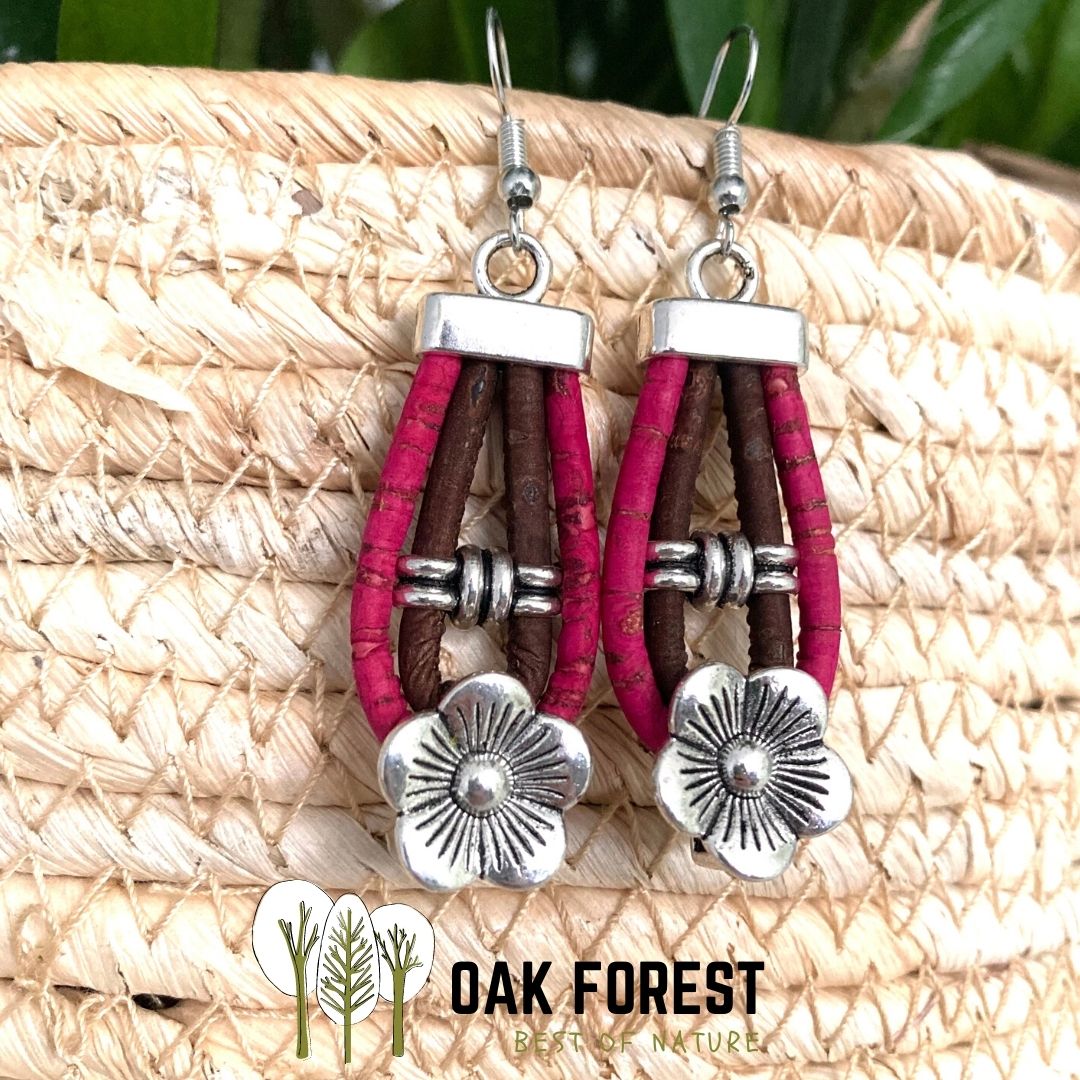 boucles d'oreilles liège - boucles d'oreilles bois - boucles d'oreille liege - boucles d'oreille liège - boucle d'oreille liège - boucle d'oreille femme vegan - boucles d'oreilles vegan - boucles d'oreilles fantaisie - boucle d'oreilles fleurs