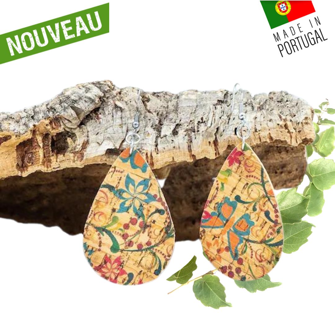 Boucles d'oreilles liège - boucle d'oreille liege - boucles d'oreilles bois - origami - colombes - boucles d'oreilles Vegan - Boucles d'oreilles fantaisie - Boucles d'oreilles légères - Boucles d'oreilles Portugal - Boucles d'oreilles légères - Boucles d'oreilles naturelles