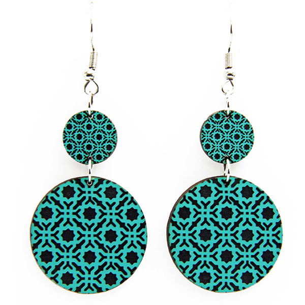 Boucles d'oreilles liège - boucle d'oreille liege - boucles d'oreilles bois - origami - colombes - boucles d'oreilles Vegan - Boucles d'oreilles fantaisie - Boucles d'oreilles légères - Boucles d'oreilles Portugal - arabesque - Alhambra