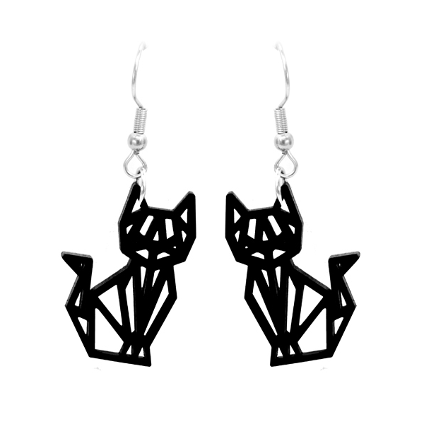 Boucles d'oreilles liège - boucle d'oreille liege - boucles d'oreilles bois - origami - colombes - boucles d'oreilles Vegan - Boucles d'oreilles fantaisie - Boucles d'oreilles légères - Boucles d'oreilles Portugal - Chat - Cat -