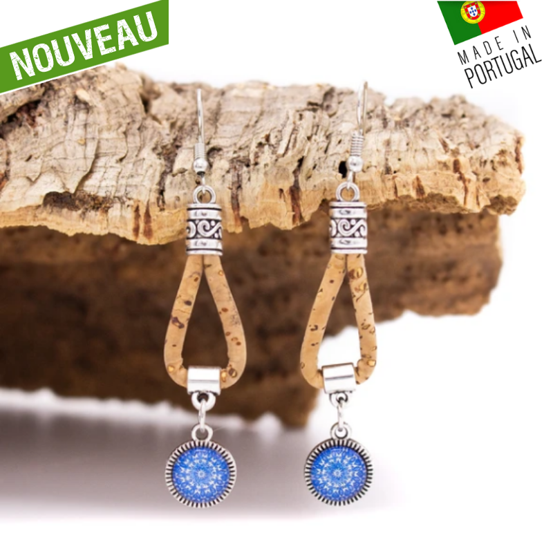 Boucles d'oreilles liège - boucle d'oreille liege - boucles d'oreilles bois - origami - colombes - boucles d'oreilles Vegan - Boucles d'oreilles fantaisie - Boucles d'oreilles légères - Boucles d'oreilles Portugal - arabesque - Alhambra