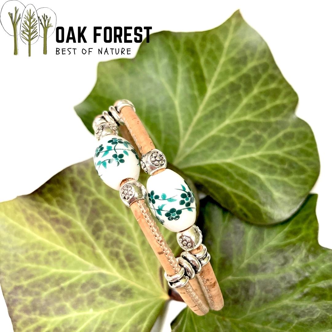 bracelet liege femme pas cher - bracelet liege fleuri - bracelet liège pour femme - bijoux en liège fleuri - bijoux femme portugal - idée cadeau fête des mères - bracelet fille vegan