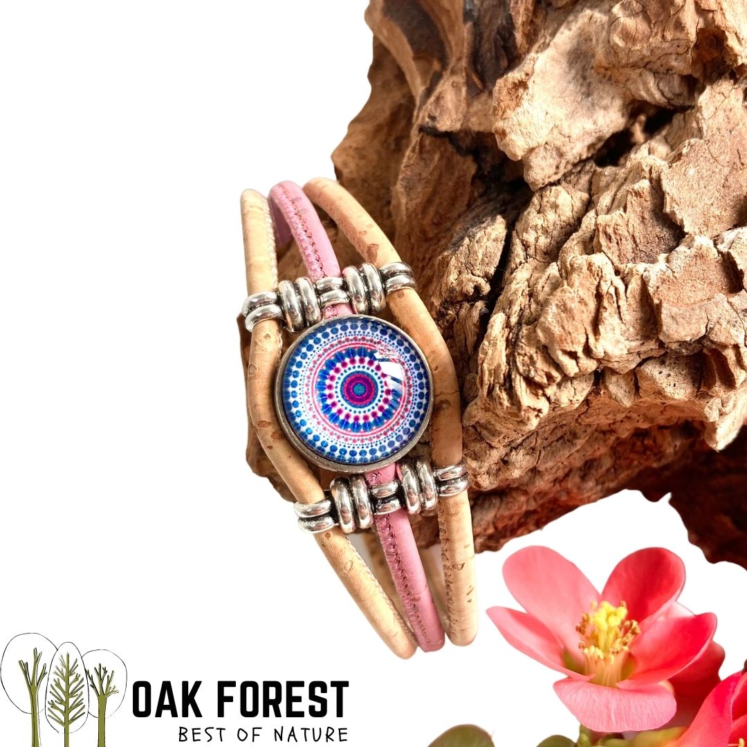 bracelet liege femme vegan - bracelet en liege - bracelet liège portugal - bracelet liège noir et or - bracelet femme noir or - bracelet en liège vegan - bracelet chic - bracelet rose femme vegan