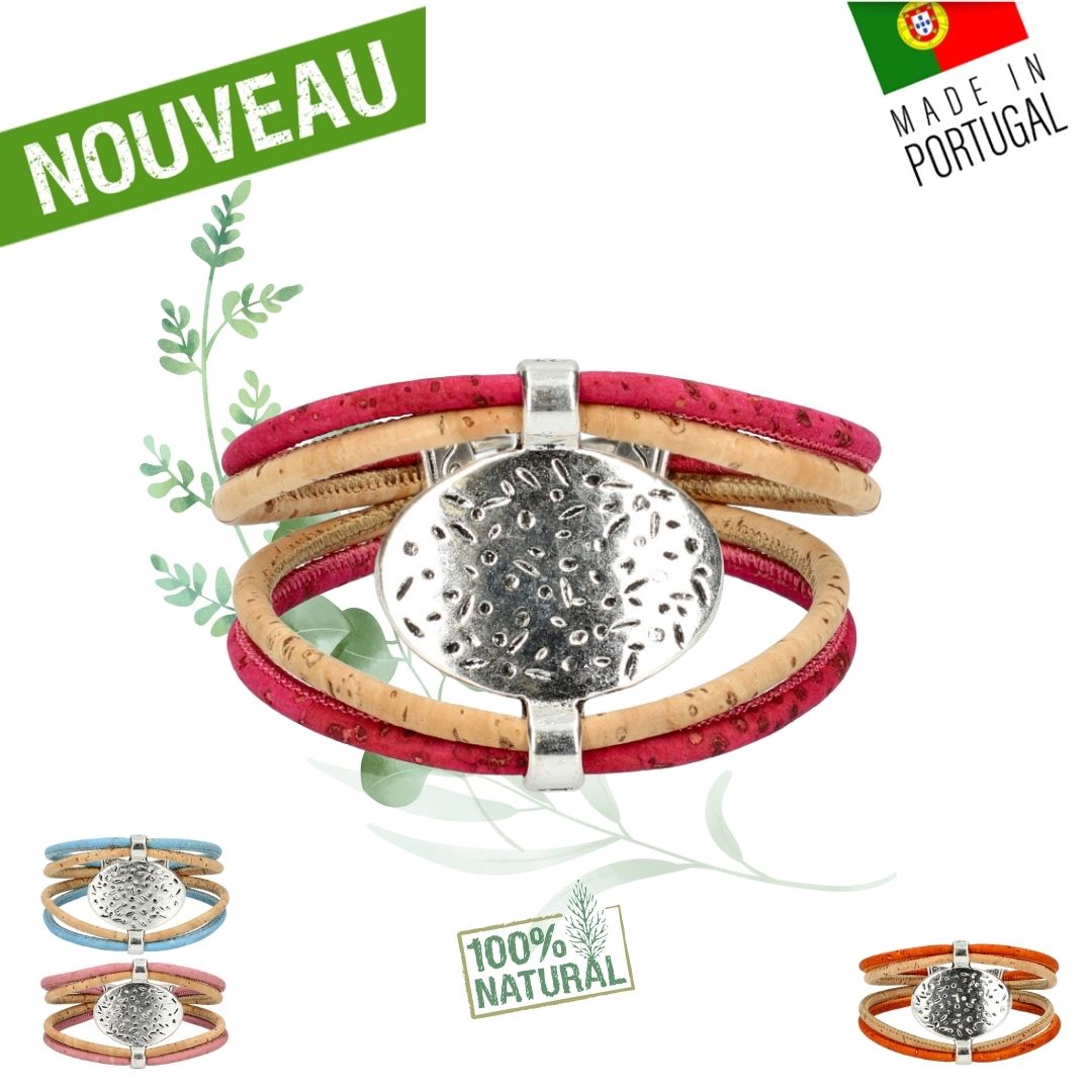 Bracelet en liège "Ovale Color"- Bracelet Femme Vegan
