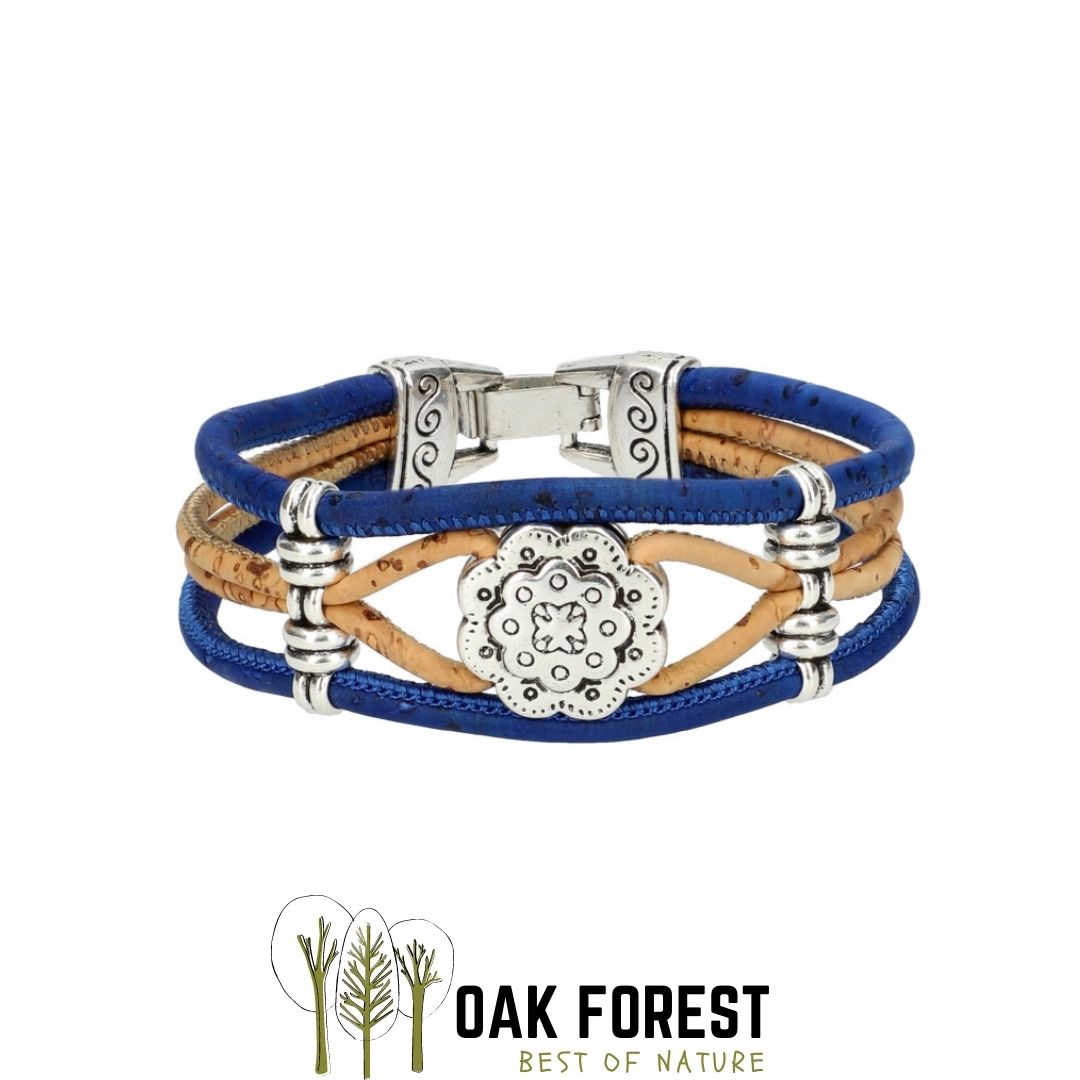 Bracelet en liège "Rosace centrale"- Bracelet Femme Vegan