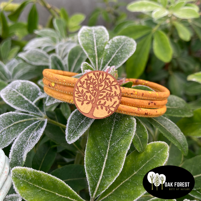 bracelet liège - bracelet liege - bracelet en liège - bracelet en liege - bracelet fleur - bracelet vegan - bracelet femme pas cher - bracelet fantaisie - bijou liège - bijoux liège - arbre de vie - bracelet arbre de vie - Bracelet naturel