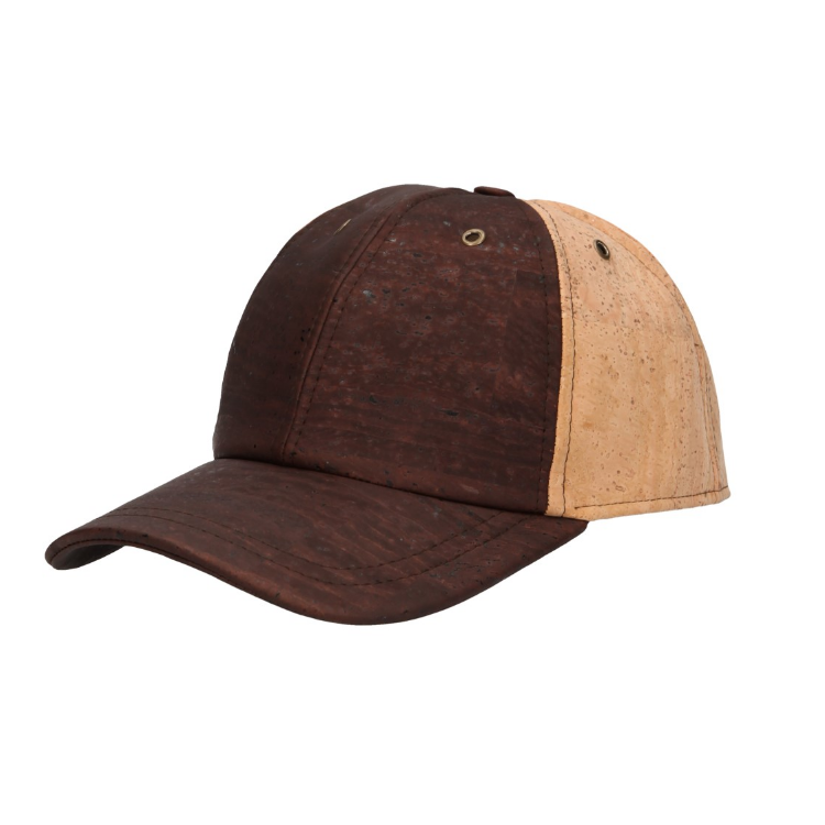 Casquette en liège naturel marron bicolore