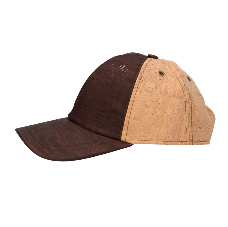 Casquette en liège naturel marron bicolore