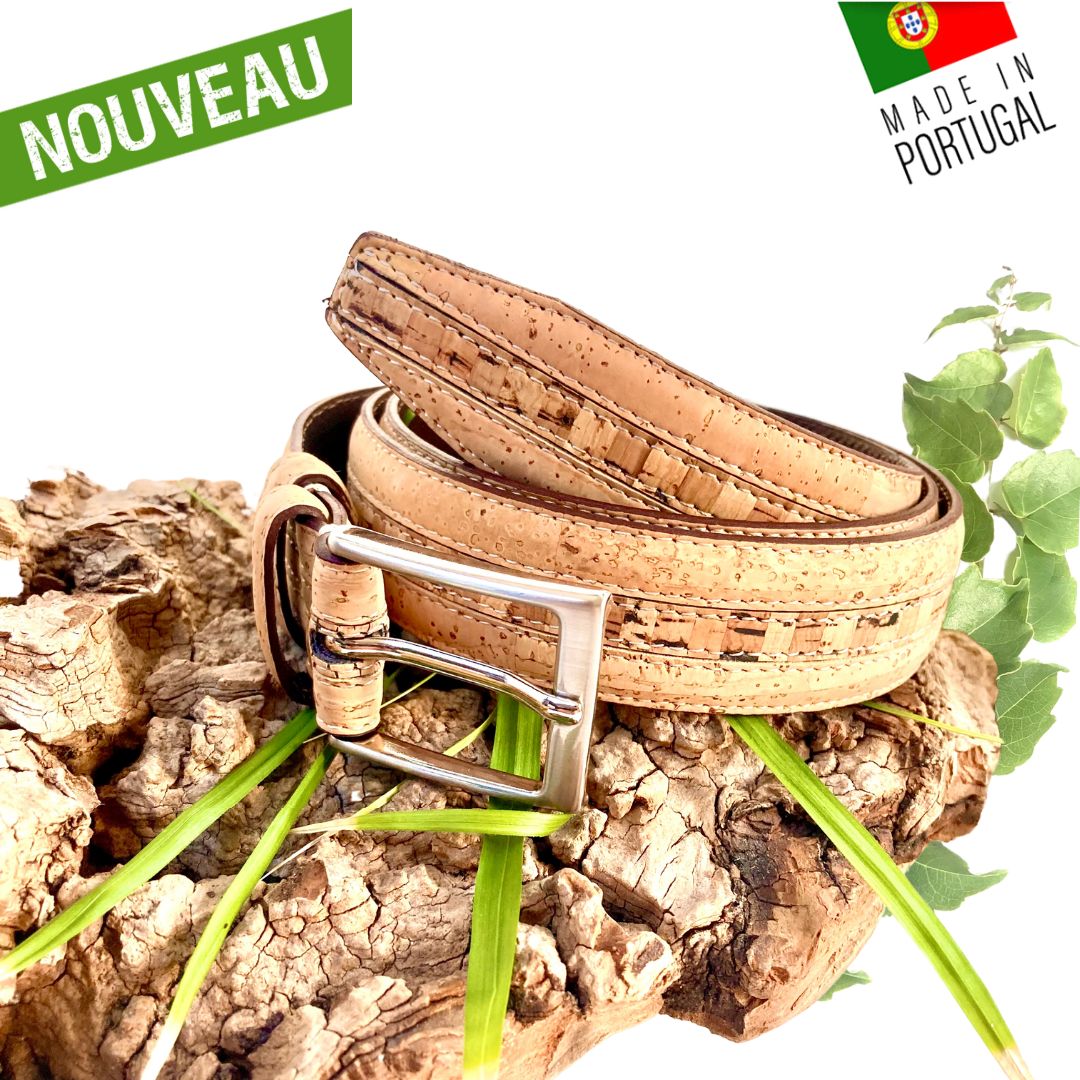 ceinture vegan femme - ceinture liège Portugal - ceinture artisanale liege - ceinture naturelle femme - ceinture bois femme - ceinture été femme - ceinture claire pour femme - idée cadeaux - ceinture homme vegan liege - ceinture homme habillée vegan - ceinture naturelle mixte liege portugal - ceinture made in France - ceinture made in Portugal - ceinture artisanale en liege vegan - ceinture cuir végétal ecoresponsable