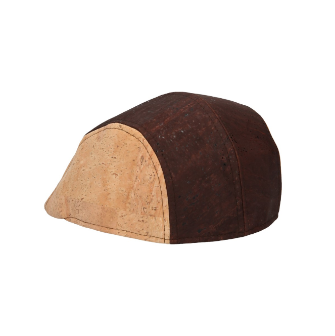 Chapeau Béret en liège naturel bicolore marron