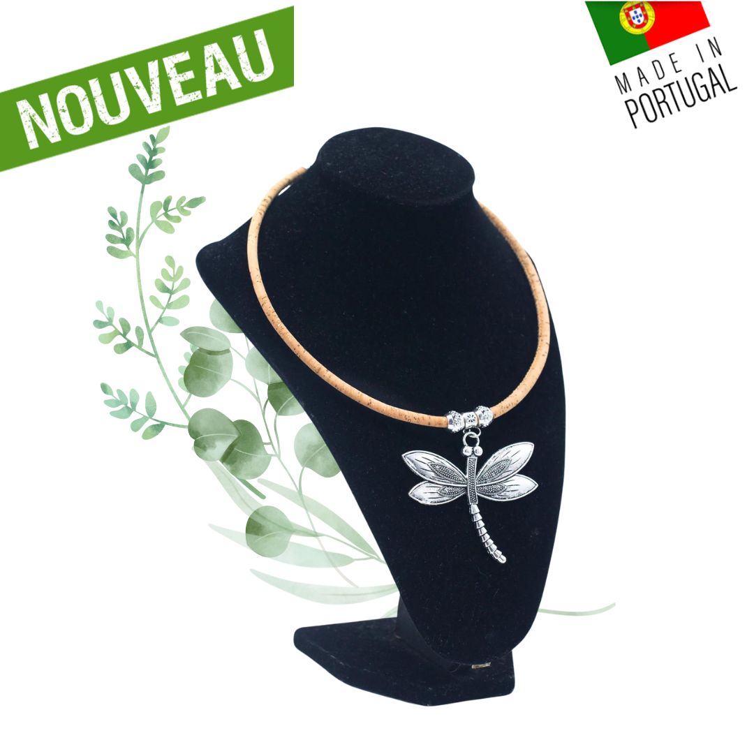 collier en liège - collier en liege - collier liège - collier liege - collier bois- Mandala- collier fantaisie - collier pas cher - idée cadeau noël - idée cadeaux Noel - pendentif - collier coeur - collier femme vegan pas cher