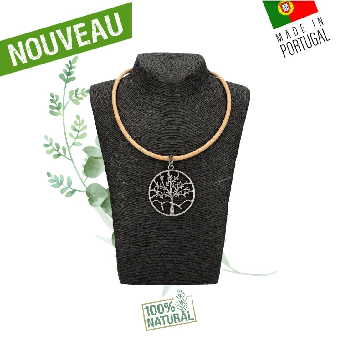 Collier en liège artisanal "Mon Arbre de vie"