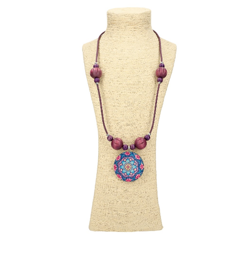 Handgefertigte Korkkette „Hippie Violett“