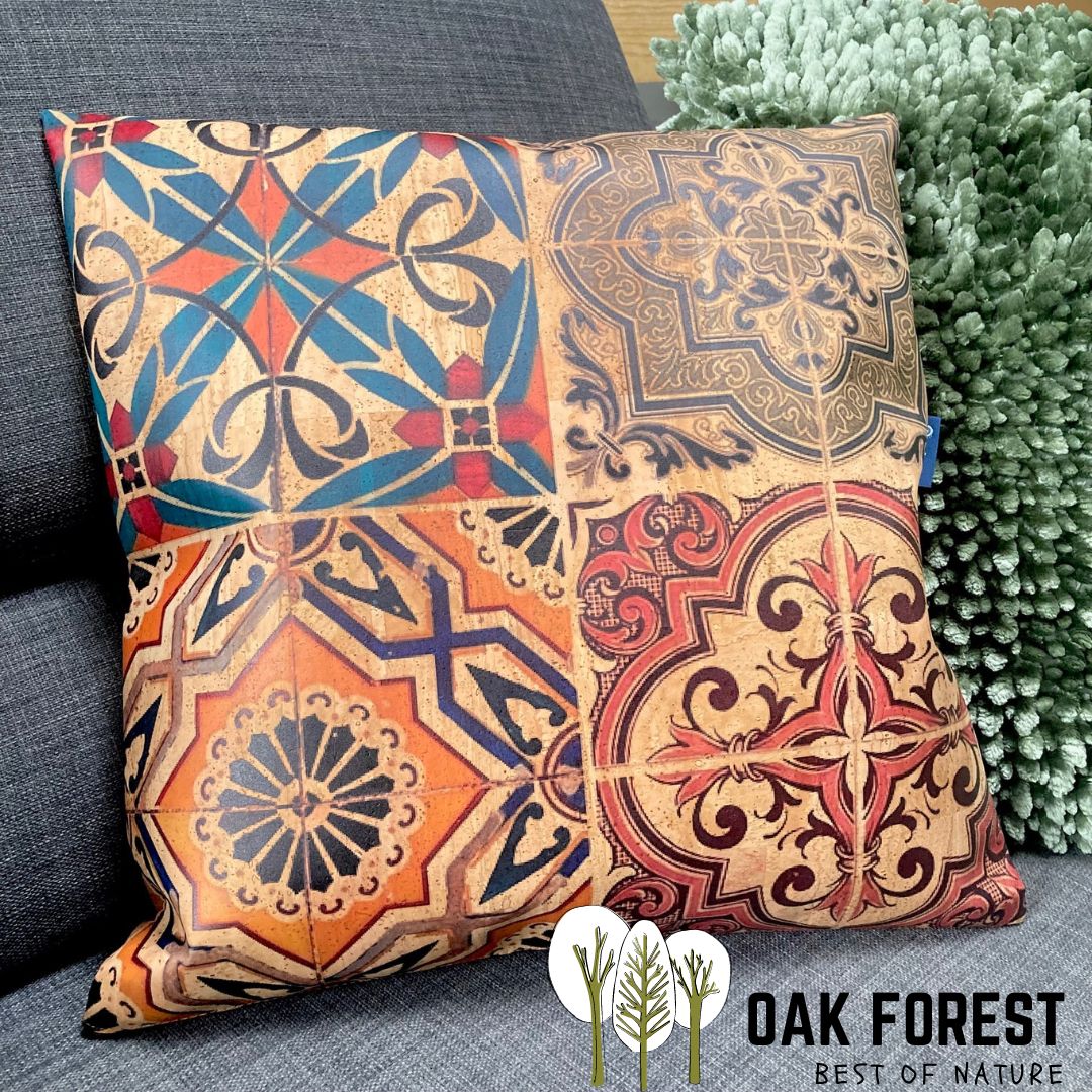 housse de coussin design - housse de coussin liege made in Portugal - housse de coussin liege naturel - oreiller en liege décoration intérieur - housse coussin haut de gamme - housse de coussin originale -