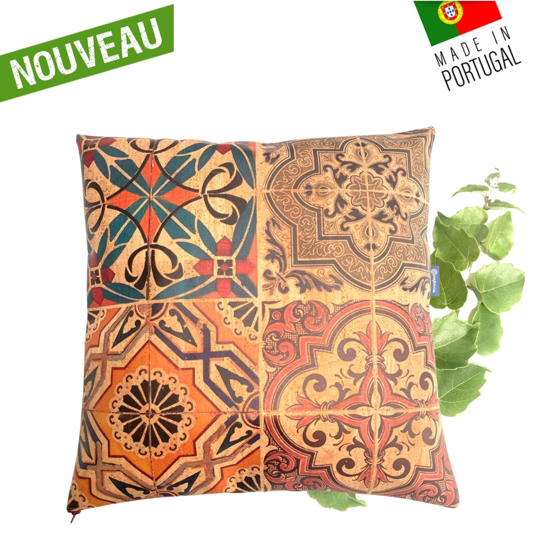 housse de coussin design - housse de coussin liege made in Portugal - housse de coussin liege naturel - oreiller en liege décoration intérieur - housse coussin haut de gamme - housse de coussin originale -