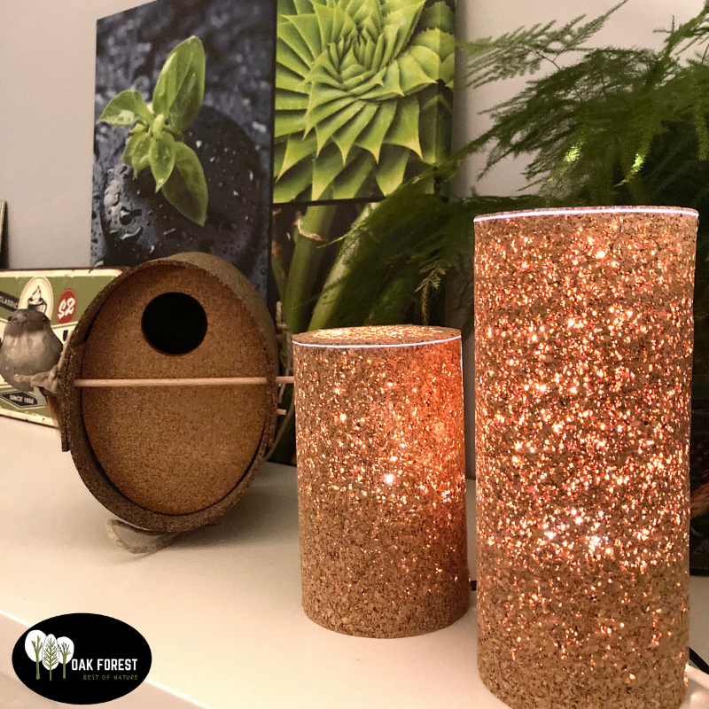 Handgefertigte Korklampe „Cosy-MEDIUM“ – Stimmungslampe